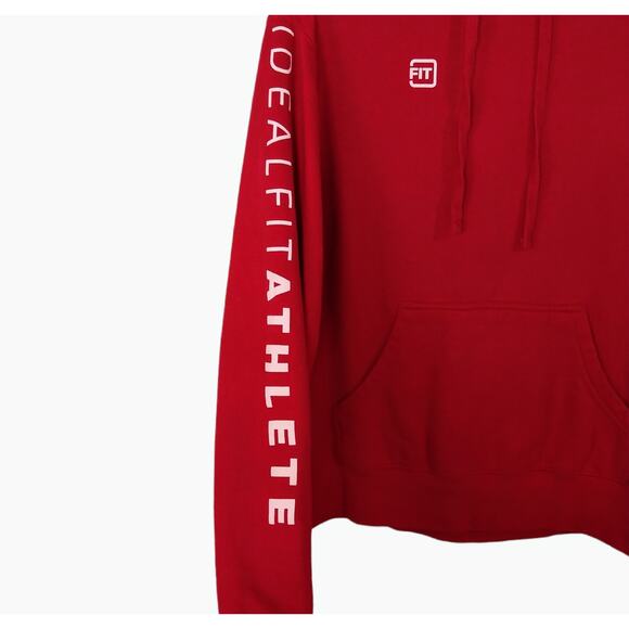 IDEALFIT ATHLETE‎ Womens Sz S Maroon Red Sweatshirt Hooded Pockets Lightweight - Picture 5 of 7